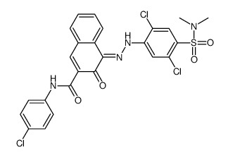 N-(4-氯苯基)-4-[[2,5-二氯-4-[(二甲基氨基)磺酰]苯基]偶氮基]-3-羟基-2-萘甲酰胺结构式