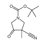 1-Pyrrolidinecarboxylic acid, 3-cyano-3-methyl-4-oxo-, 1,1-dimethylethyl ester Structure