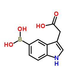 [5-(Dihydroxyboryl)-1H-indol-3-yl]acetic acid结构式