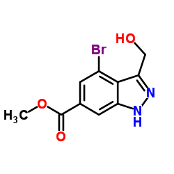 4-溴-3-羟基甲基-1H-吲唑-6-羧酸甲酯结构式