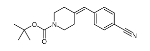 1-Piperidinecarboxylic acid, 4-[(4-cyanophenyl)methylene]-, 1,1-dimethylethyl ester结构式