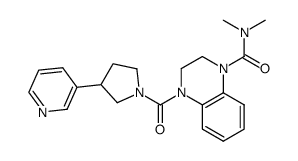 4-(3-(Pyridin-3-yl)pyrrolidine-1-carbonyl)-3,4-dihydro-2H-quinoxaline-1-carboxylic acid dimethylamide结构式