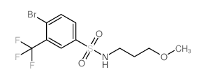 N-(3-甲氧基丙基)4-溴-3-三氟甲基苯磺酰胺结构式