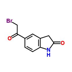 5-(溴乙酰基)-1,3-二氢-2H-吲哚-2-酮结构式