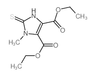1H-Imidazole-4,5-dicarboxylicacid, 2,3-dihydro-1-methyl-2-thioxo-, 4,5-diethyl ester结构式