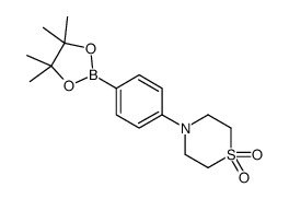 4-[4-(4,4,5,5-tetramethyl-1,3,2-dioxaborolan-2-yl)phenyl]-1,4-thiazinane 1,1-dioxide结构式
