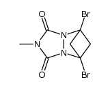 1,7-dibromo-4-methyl-2,4,6-triazatricyclo[5.1.1.02,6]nonane-3,5-dione结构式