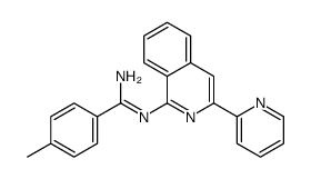 4-methyl-N'-(3-pyridin-2-ylisoquinolin-1-yl)benzenecarboximidamide结构式
