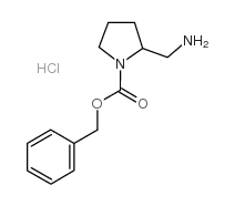 2-(氨基甲基)吡咯烷-1-羧酸苄酯盐酸盐结构式