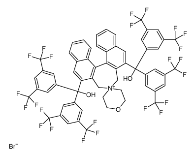 (11bS)-2,6-双[双[3,5-双(三氟甲基)苯基]羟甲基]-3,5-二氢螺[4H-二萘[2,1-c:1',2'-e]氮杂卓-4,4'-吗啉]溴化物结构式