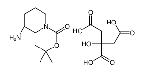 tert-butyl (3R)-3-aminopiperidine-1-carboxylate,2-hydroxypropane-1,2,3-tricarboxylic acid Structure