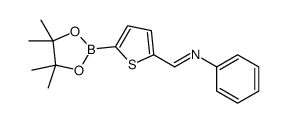 苯基-[5-(4,4,5,5-四甲基-[1,3,2]二氧杂硼烷-2-基)-噻吩-2-基亚甲基]-胺结构式