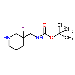 3-(N-Boc-氨基甲基)-3-氟哌啶结构式