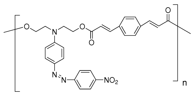 聚(分散红19对苯二丙烯酸酯)结构式