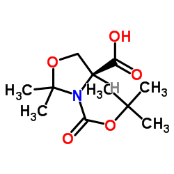 (S)-N-Boc-2,2-二甲基噁唑烷-4-甲酸结构式