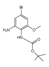 tert-butyl (2-amino-4-bromo-6-methoxyphenyl)carbamate结构式