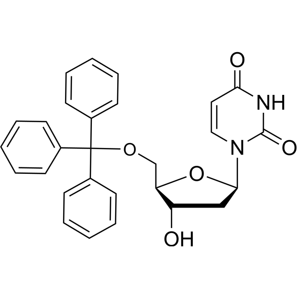 5'-O-三苯甲基-2'-脱氧尿苷结构式