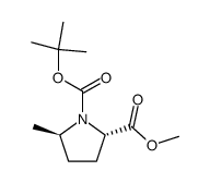 (2S,5R)-1-tert-butyl 2-methyl 5-methylpyrrolidine-1,2-dicarboxylate结构式