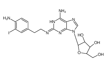 2-(2-(4-amino-3-iodophenyl)ethylamino)adenosine结构式
