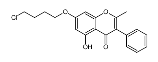 7-(4-chlorobutoxy)-5-hydroxy-2-methyl-3-phenyl-4H-chromen-4-one结构式