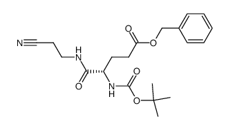 N-(tert-butyloxycarbonyl)-L-glutamic acid α-(2-cyanoethylamide) δ-benzyl ester Structure