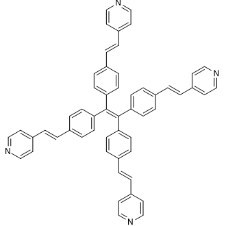 1,1,2,2-四(4-((E)-2-(吡啶-4-基)乙烯基)苯基)乙烯结构式