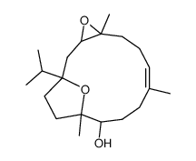 5,9,13-Trimethyl-1-isopropyl-4,16-dioxatricyclo[11.2.1.03,5]hexadec-8-en-12-ol structure
