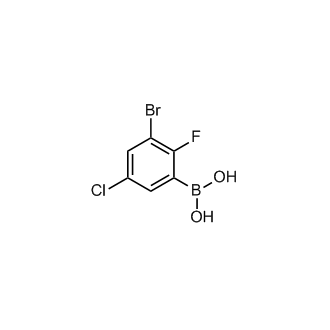 3-溴-5-氯-2-氟苯基硼酸结构式
