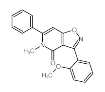 3-(2-甲氧基苯基)-5-甲基-6-苯基异噁唑并[4,5-c]吡啶-4(5h)-酮结构式
