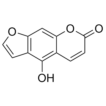 香柑醇； 5-羟基-6,7-呋喃并香豆素结构式
