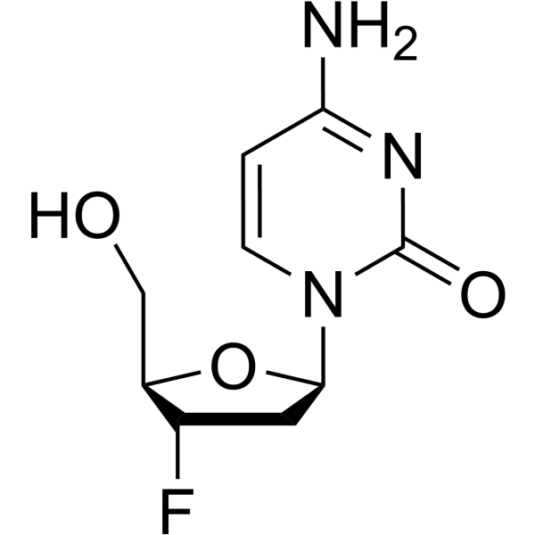 2',3'-Dideoxy-3'-fluorocytidine结构式