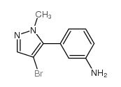 3-(4-溴-1-甲基-1H-吡唑-5-基)苯胺结构式