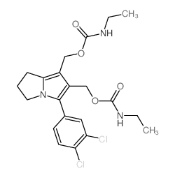 Carbamic acid, ethyl-, [5-(3,4-dichlorophenyl)-2, 3-dihydro-1H-pyrrolizine-6,7-diyl]bis(methylene) ester Structure