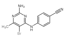 4-[(2-氨基-5-溴-6-甲基-4-嘧啶)氨基]苯甲腈结构式