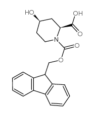 Fmoc-(2S,4R)-4-羟基哌啶-2-羧酸结构式