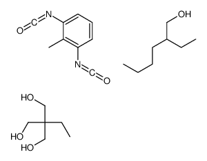 2-乙基-2-(羟甲基)-1,3-丙二醇与2-乙基-1-己醇封端的1,3-二异氰酸根合甲苯的聚合物结构式