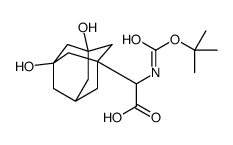 (2S)-2-[(3R,5S)-3,5-dihydroxy-1-adamantyl]-2-[(2-methylpropan-2-yl)oxycarbonylamino]acetic acid Structure