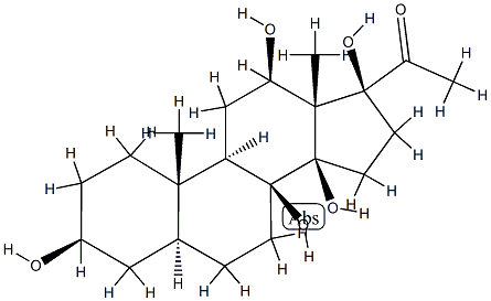 (17S)-3β,8,12β,14β,17-Pentahydroxy-5α-pregnan-20-one Structure