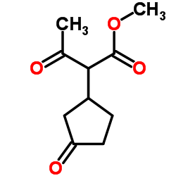 Cyclopentaneacetic acid,-alpha--acetyl-3-oxo-, methyl ester (9CI) Structure