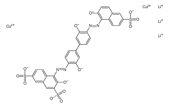 trilithium [mu-[4-[[3,3'-dihydroxy-4'-[(2-hydroxy-6-sulpho-1-naphthyl)azo][1,1'-biphenyl]-4-yl]azo]-3-hydroxynaphthalene-2,7-disulphonato(7-)]]dicuprate(3-) picture