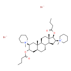 3 alpha,17 beta-dibutyryloxy-2 beta,16 beta-dipiperidino-5 alpha-androstane dimethobromide结构式