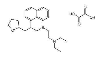 diethyl-[2-[2-naphthalen-1-yl-3-(oxolan-2-yl)propyl]sulfanylethyl]azanium,2-hydroxy-2-oxoacetate结构式