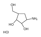 (1S,2R,3S,4S)-2,3-二羟基-4-(羟基甲基)-1-氨基环戊烷盐酸盐结构式