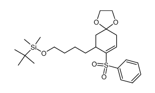 [4-(8-Benzenesulfonyl-1,4-dioxa-spiro[4.5]dec-8-en-7-yl)-butoxy]-tert-butyl-dimethyl-silane结构式