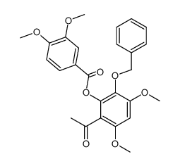 3,4-Dimethoxy-benzoic acid 2-acetyl-6-benzyloxy-3,5-dimethoxy-phenyl ester Structure