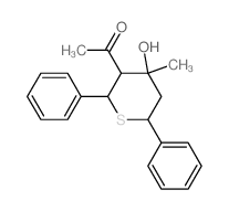 Ethanone,1-(tetrahydro-4-hydroxy-4-methyl-2,6-diphenyl-2H-thiopyran-3-yl)- Structure