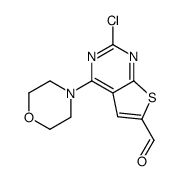 2-氯-4-吗啉噻吩并[2,3-d]嘧啶-6-甲醛结构式