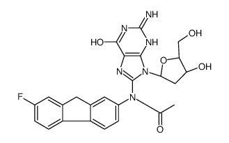 N-[2-amino-9-[(2R,4S,5R)-4-hydroxy-5-(hydroxymethyl)oxolan-2-yl]-6-oxo-3H-purin-8-yl]-N-(7-fluoro-9H-fluoren-2-yl)acetamide Structure
