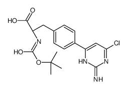 (S)-3-[4-(2-氨基-6-氯嘧啶-4-基)苯基]-2-[(叔丁氧羰基)氨基]丙酸结构式