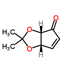 (+)-(3As,6as)-3a,6a-二氢-2,2-二甲基-4H-环戊并-1,3-二氧代-4-酮结构式